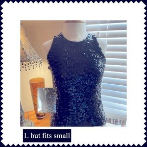 Shimmery black sequined tank